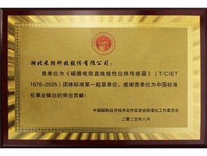 <b>直線位移傳感器標(biāo)準(zhǔn)起草證書</b>