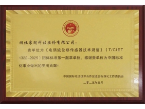 <b>電渦流位移傳感器標(biāo)準(zhǔn)起草證書</b>